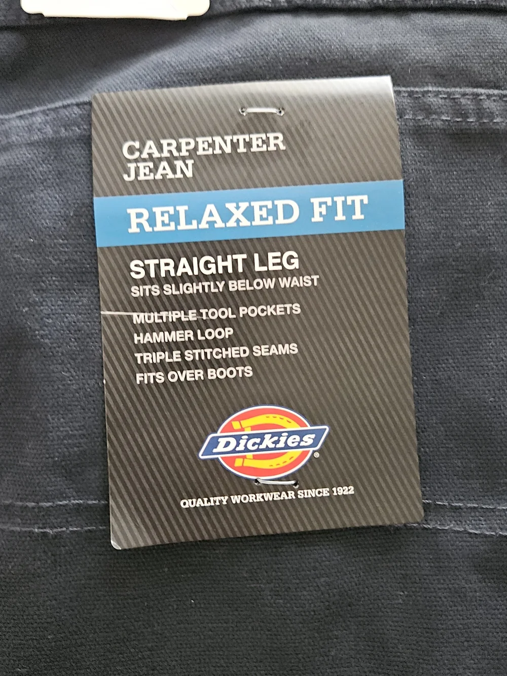 Dickies Men's Blue Canvas Cotton Blend Relaxed Straight Carpenter Pants 32x32